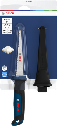 Máy cưa thạch cao Bosch 150 mm, 8 răng/inch, kèm vỏ bảo vệ.